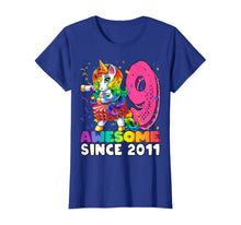 Load image into Gallery viewer, Awesome Since 2011 Flossing Unicorn Tutu 9th Birthday Gift T-Shirt