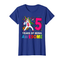 Load image into Gallery viewer, 5th Birthday Dabbing Unicorn Party Gift 5 Years Old Girls T-Shirt