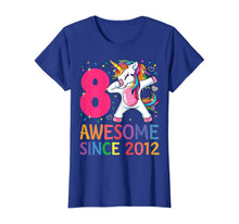 Load image into Gallery viewer, 8 Years Old 8th Birthday Unicorn Dabbing Shirt Girl Party T-Shirt