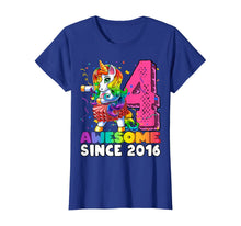 Load image into Gallery viewer, Awesome Since 2016 Flossing Unicorn Tutu 4th Birthday Gift T-Shirt