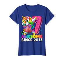 Load image into Gallery viewer, Awesome Since 2013 Dabbing Unicorn Tutu 7th Birthday Gift T-Shirt