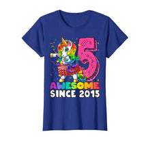 Load image into Gallery viewer, Awesome Since 2015 Flossing Unicorn Tutu 5th Birthday Gift T-Shirt