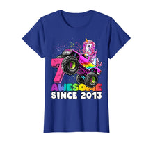 Load image into Gallery viewer, Awesome Since 2013 Unicorn Monster Truck 7th Birthday Gift T-Shirt