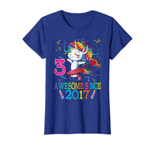 Load image into Gallery viewer, 3rd Birthday Unicorn Awesome Since 2017 T-Shirt