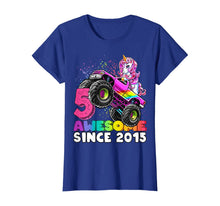 Load image into Gallery viewer, Awesome Since 2015 Unicorn Monster Truck 5th Birthday Gift T-Shirt