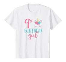 Load image into Gallery viewer, 9th Birthday Shirt Girl Unicorn Ninth Birthday Outfit