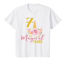 Load image into Gallery viewer, 7 Years Old Birthday Girl Gift Unicorn 7th Birthday T-Shirt
