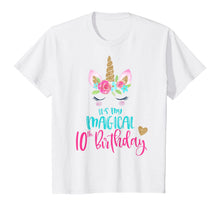 Load image into Gallery viewer, Unicorn 10th Birthday Party Shirt Girl 10 Years Old T-Shirt