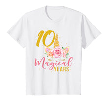 Load image into Gallery viewer, 10 Years Old Birthday Girl Gift Unicorn 10th Birthday T-Shirt