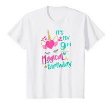 Load image into Gallery viewer, It's My 9th Magical Birthday Girls Unicorn Birthday Shirt