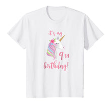 Load image into Gallery viewer, Kids It's My 9th Birthday Unicorn Outfit, 9th Birthday Girl Shirt