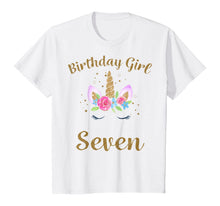 Load image into Gallery viewer, Kids 7th Birthday Girl Unicorn Shirt 7th Birthday Outfit