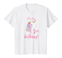 Load image into Gallery viewer, Kids It's My 5th Birthday Unicorn Outfit, 5th Birthday Girl Shirt