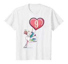 Load image into Gallery viewer, Skating UNICORN 9 year old | 9th Birthday Girl Shirt Gift