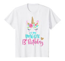 Load image into Gallery viewer, Unicorn 13th Birthday Party Shirt Girl 13 Years Old T-Shirt