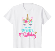 Load image into Gallery viewer, Unicorn 9th Birthday Party Shirt Girl 9 Years Old T-Shirt