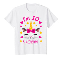 Load image into Gallery viewer, Unicorn Cat Birthday Gift 10 Years Old Girls T-Shirt
