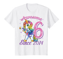 Load image into Gallery viewer, Awesome Since 2014 Flossing Unicorn 6th Birthday Gift Girls T-Shirt