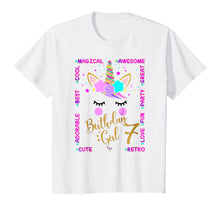 Load image into Gallery viewer, Unicorn 7th Birthday girl t-shirt Seven years old Kids Gift