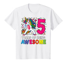 Load image into Gallery viewer, 5th Birthday Dabbing Unicorn Party Gift 5 Years Old Girls T-Shirt