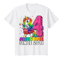 Load image into Gallery viewer, Awesome Since 2016 Flossing Unicorn Tutu 4th Birthday Gift T-Shirt