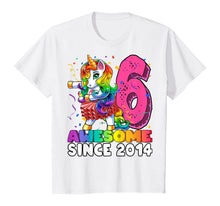 Load image into Gallery viewer, Awesome Since 2014 Flossing Unicorn Tutu 6th Birthday Gift T-Shirt