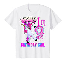 Load image into Gallery viewer, CUTE 9th Birthday Girl Dabbing Unicorn Shirt Party Outfit