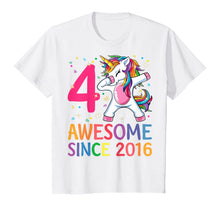 Load image into Gallery viewer, 4 Years Old 4th Birthday Unicorn Dabbing Shirt Girl Party T-Shirt