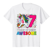 Load image into Gallery viewer, 7th Birthday Dabbing Unicorn Party Gift 7 Years Old Girls T-Shirt