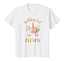 Load image into Gallery viewer, Unicorn 11 Year Old Birthday Shirt, 11 Birthday Girl Shirt