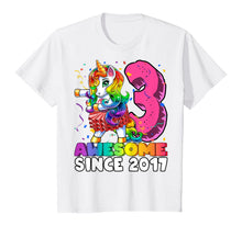 Load image into Gallery viewer, Awesome Since 2017 Flossing Unicorn Tutu 3rd Birthday Gift T-Shirt