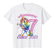 Load image into Gallery viewer, Awesome Since 2013 Flossing Unicorn 7th Birthday Gift Girls T-Shirt