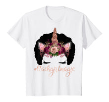 Load image into Gallery viewer, Unicorn Afro Kids Rose Black Girl Magic Birthday Gift T-Shirt
