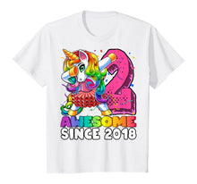 Load image into Gallery viewer, Awesome Since 2018 Dabbing Unicorn Tutu 2nd Birthday Gift T-Shirt