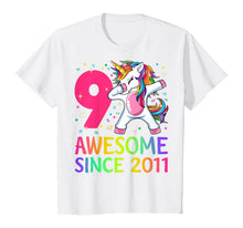 Load image into Gallery viewer, 9 Years Old 9th Birthday Unicorn Dabbing Shirt Girl Party T-Shirt