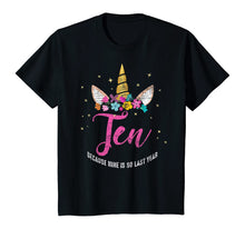Load image into Gallery viewer, 10 Years Old Birthday Girl Gifts Unicorn 10th Birthday T-Shirt
