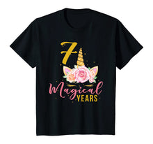 Load image into Gallery viewer, 7 Years Old Birthday Girl Gift Unicorn 7th Birthday T-Shirt
