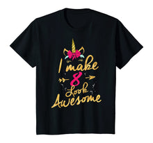 Load image into Gallery viewer, Kids 8th Birthday Unicorn Gift Shirt I Make 8 Look Awesome T-Shirt