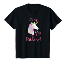 Load image into Gallery viewer, Kids It's My 9th Birthday Unicorn Outfit, 9th Birthday Girl Shirt