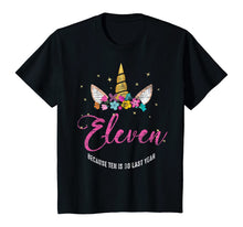 Load image into Gallery viewer, 11 Years Old Birthday Girl Gifts Unicorn 11th Birthday T-Shirt
