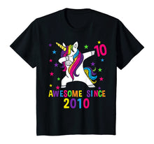 Load image into Gallery viewer, 10th Birthday Dabbing Unicorn Awesome Since 2010 Party T-Shirt