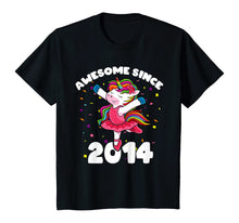 Load image into Gallery viewer, Awesome Since 2014 Ballerina Unicorn Birthday Rainbow Girls T-Shirt