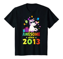 Load image into Gallery viewer, Kids Seven 7 Years Old Cute Unicorn Birthday Awesome Since 2013 T-Shirt
