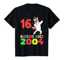 Load image into Gallery viewer, 16th Birthday Gifts 16 Yrs Old Unicorn Dabbing Tee Kid Party T-Shirt