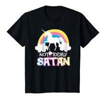 Load image into Gallery viewer, Not Today Satan Rainbow Unicorns Birthday Girl T-Shirt