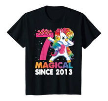 Load image into Gallery viewer, Kids 7 Years Old 7th Birthday Dabbing Unicorn Girls Kids Gift T-Shirt