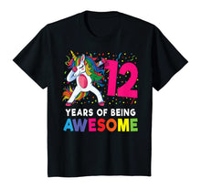 Load image into Gallery viewer, 12th Birthday Dabbing Unicorn Party Gift 12 Years Old Girls T-Shirt