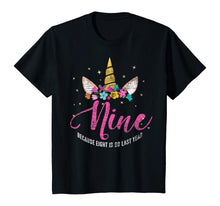 Load image into Gallery viewer, 9 Years Old Birthday Girl Gifts Unicorn 9th Birthday T-Shirt