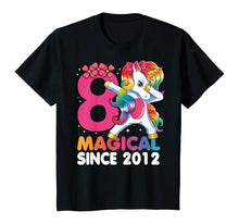 Load image into Gallery viewer, Kids 8 Years Old 8th Birthday Dabbing Unicorn Girls Kids Gift T-Shirt