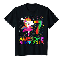 Load image into Gallery viewer, Kids 7 Years Old 7th Birthday Unicorn Dabbing Awesome Since 2013 T-Shirt